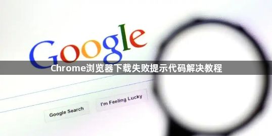 Chrome浏览器下载失败提示代码解决教程1