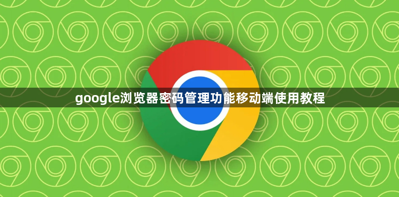 google浏览器密码管理功能移动端使用教程1